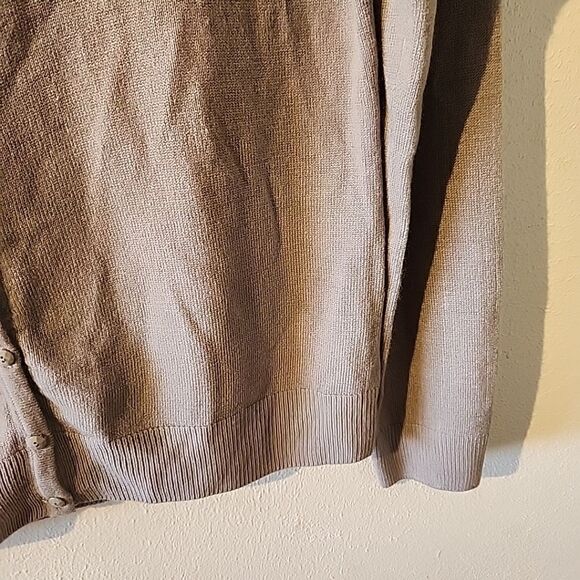 Carolyn Taylor Gray Womens Long Sleeve Cardigan Sweater Petite Medium Beaded New - Picture 5 of 6